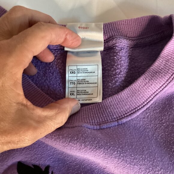 Vintage Disney Eeyore Pullover Sweatshirt – Purple Fleece, Size 2XL - Picture 4 of 7